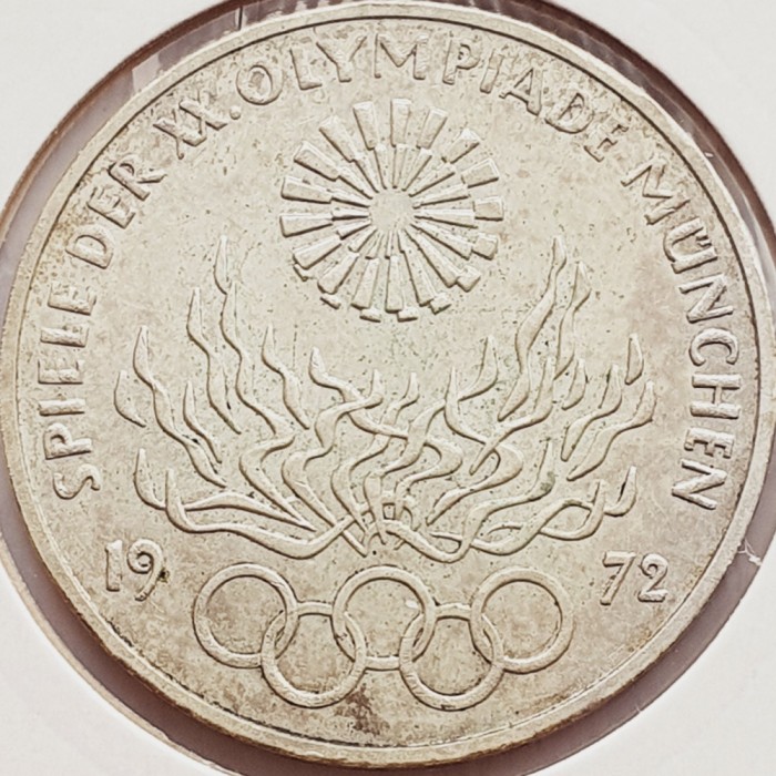 495 Germania 10 mark 1972 Olympic Games in Munich - J - km 135 argint