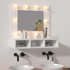 vidaXL Dulap cu oglindă și LED, alb, 60x31,5x62 cm 808882