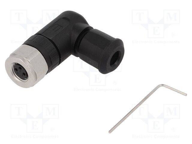 Conector M8 mamă 3 pini unghi 90&deg; cablu 4A IP67 HARTING