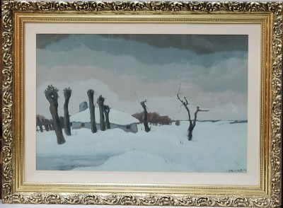 Iosif Steurer (1885-1971) - Margine de sat iarna foto