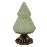Cumpara ieftin Brad Craciun metal sticla verde cu led 10x18 cm