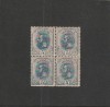 ROMANIA 1893-1908 LP 51 d SPIC DE GRAU 5 BANI BLOC DE 4 TIMBRE MNH NESTAMPILAT
