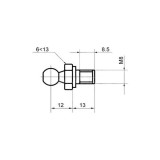 Cap echilibror hayon bolt cu cap bila M8 set 2 bucati pentru amortizor, lungime filet 8.5mm, 12x13mm