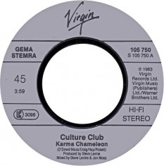 Culture Club ? Karma Chameleon 1983, Virgin, Disc vinil single 7&amp;quot; foto