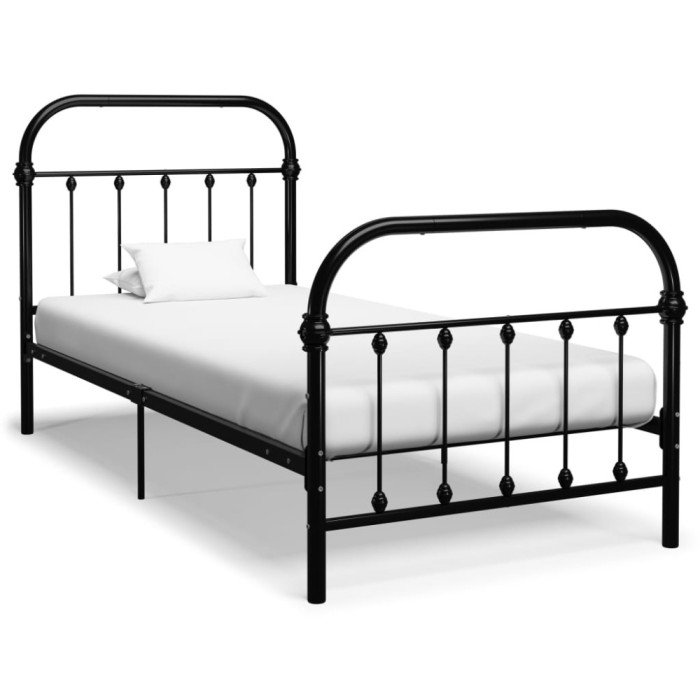 vidaXL Cadru de pat, negru, 90 x 200 cm, metal 284498