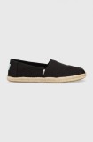 Toms espadrile Alpargata Rope culoarea negru, 10019670