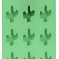 Forme pentru gheata Cactus, 19.5x10.5x1.5 cm, silicon, verde