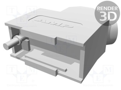 TE Connectivity Carcasă metalică D-Sub 9pin și HD 15pin, 45&amp;deg;, filet UNC 4-40 foto