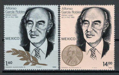 Mexic 1982 MNH - Premiul Nobel: Alfonso Garcia Robles, nestampilat foto