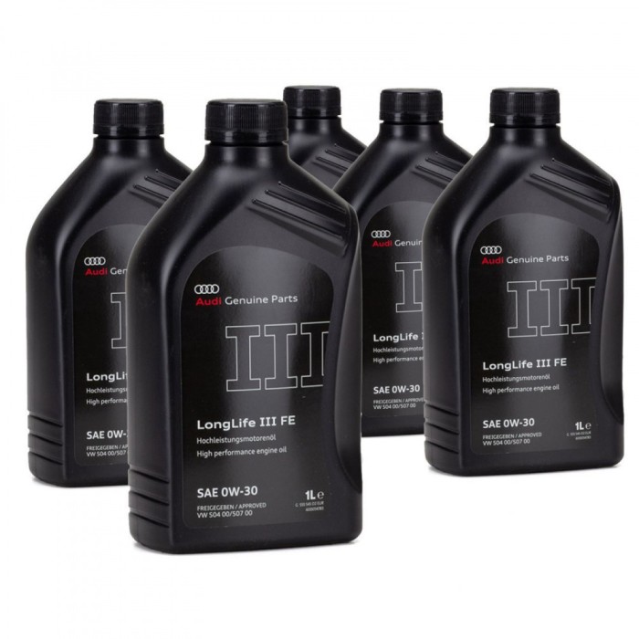 Pachet 5 litri Ulei Original Audi LongLife III FE 0W-30 GS55545D2 , Aprobari VW 504.00 507.00