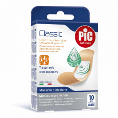 Plasturi universali PIC SOLUTION CLASSIC 25x72mm cu solutie antibacteriana 10