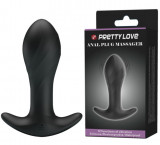 Vibrator Anal Pretty Love Massager, 12 Moduri Vibratii, Silicon, USB, Negru, 10.4 cm