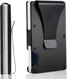 Cumpara ieftin Portofel NeoHGS&trade;, Tip Portcard, Protectie RFID Anti-Furt, Unisex, Material Aluminiu, Suport 12 Carduri si Bacnote, 8.5x5.5x1 cm, Negru