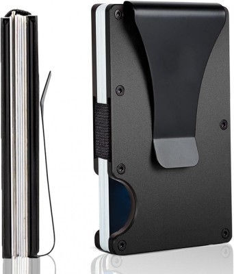 Portofel NeoHGS&amp;trade;, Tip Portcard, Protectie RFID Anti-Furt, Unisex, Material Aluminiu, Suport 12 Carduri si Bacnote, 8.5x5.5x1 cm, Negru foto