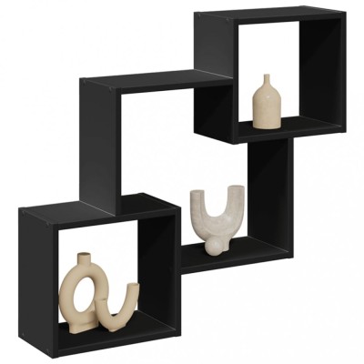 Gossi dulap de perete, 78x18x71 cm, negru, lemn prelucrat foto