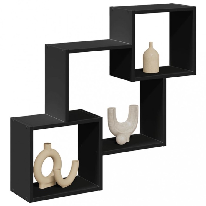 Gossi dulap de perete, 78x18x71 cm, negru, lemn prelucrat