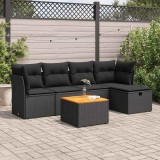 Cumpara ieftin Gossi set mobilier de gradina cu perne, 6 piese, negru, poliratan