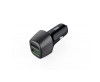 Incarcator Auto Well 30W, 2 Porturi USB (QC 3.0 + 2.4A), Universal, Negru