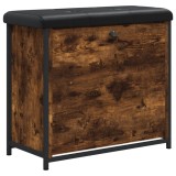 Banca pantofi cu sertar rabatabil, stejar fumuriu, 62x32x56 cm
