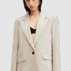 AllSaints sacou WHITNEY BLAZER culoarea bej, un singur rand de nasturi, neted, W016QA