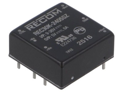 Convertor DC/DC RECOM 30W 9-36V la 5V 6A REC30K-2405SZ foto