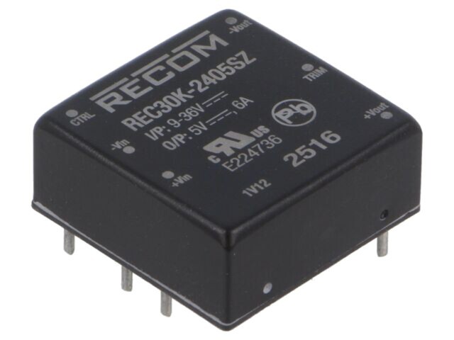Convertor DC/DC RECOM 30W 9-36V la 5V 6A REC30K-2405SZ