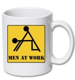 Cana alba personalizata &quot; Men At Work Position &quot;, INOVATIX&reg;. 330ml