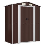 Cumpara ieftin Sopron de gradina, maro inchis, 192x108x223 cm, otel galvanizat