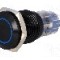 Intrerupator anti-vandalism, ON-(ON), ?16mm, ONPOW - LAS2-GQF-11E/B/12V/A/FP