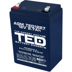 Acumulator stationar 12V 2.7Ah, Plumb Acid VRAL AGM Ted foto