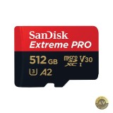 Card Memorie microSDXC SanDisk Extreme Pro 512Gb Clasa 10 / UHS-1 U3 Cu Adaptor SDSQXCD-512G-GN6MA