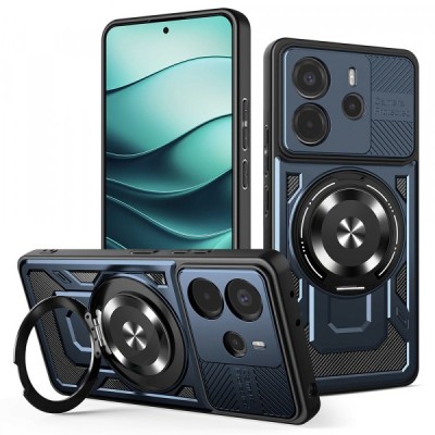 Husa pentru Xiaomi Redmi Note 14 5G, Techsuit, RuggedCam, Albastra foto