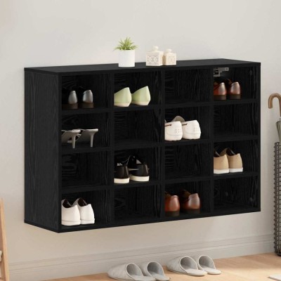 vidaXL Dulap pentru pantofi cu raft Stejar negru 103 x 30 x 67 cm foto