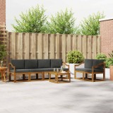 vidaXL Set de canapele de exterior cu pernă 7 pcs Natural și Antracit 3366060