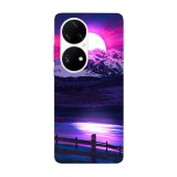 Husa compatibila cu Huawei P50 Pro model Purple Night, Silicon, TPU, Viceversa, Transparent, Carcasa
