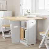 vidaXL Masă tip fluture pliabilă &bdquo;Corona&rdquo;, alb, lemn masiv pin