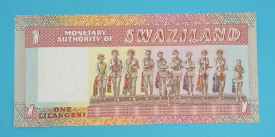Swaziland 1 Lilangeni 1974 &amp;#039;Haremul Regelui&amp;#039; UNC serie: H892730 foto