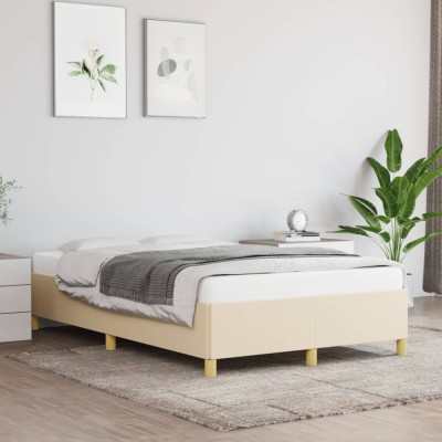vidaXL Cadru de pat fără saltea cremă 120x190 cm țesătură 3269643 foto