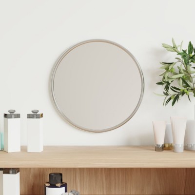 vidaXL Oglindă de perete rotundă, argintiu, &amp;Oslash; 20 cm foto