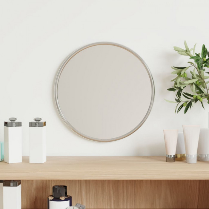 vidaXL Oglindă de perete rotundă, argintiu, &Oslash; 20 cm