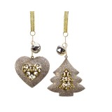 Cumpara ieftin Decoratiune - Iron Glitter Bell - Tree, Heart - mai multe modele | Kaemingk