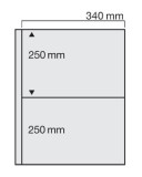 5 folii transparente pentru ziare, relevee, Jumbo, cu 2 buzunare de 250 x 340 mm