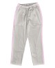 Pantaloni Medicali Pe Stil, Albi cu dunga Roz deschis cu Elastan cu Elastic - S, talia-2-96cm, Alb