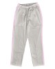 Pantaloni Medicali Pe Stil, Albi cu dunga Roz deschis cu Elastan cu Elastic - 4XL, Alb