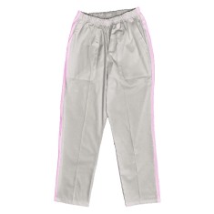 Pantaloni Medicali Pe Stil, Albi cu dunga Roz deschis cu Elastan cu Elastic - XL, talia-1-100cm