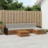 vidaXL Set de canapele de exterior 6 pcs Natural și gri deschis 3383274