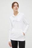 Cumpara ieftin Puma bluză trening culoarea alb, cu glugă, imprimeu 849096