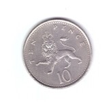 Moneda Marea Britanie 10 pence 1968, stare buna, curata