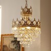 Candelabru Cristal REGALITE Petito, 3XE14, Diametru 25cm, Auriu Lucios, Inaltime Reglabila ModernLight Concept
