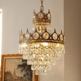 Candelabru Cristal REGALITE Petito, 3XE14, Diametru 25cm, Auriu Lucios, Inaltime Reglabila ModernLight Concept